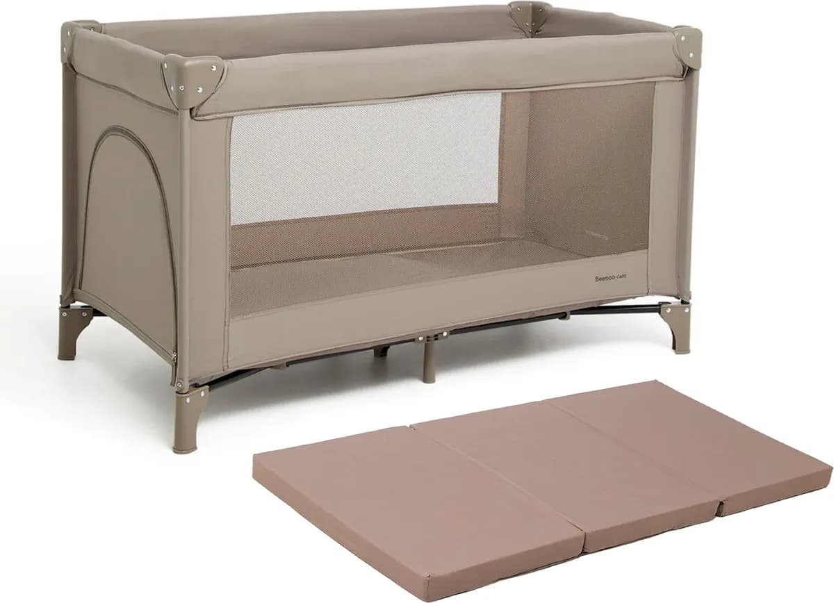 Beemoo CARE QuickFold Resesäng inkl. Madrass, Taupe