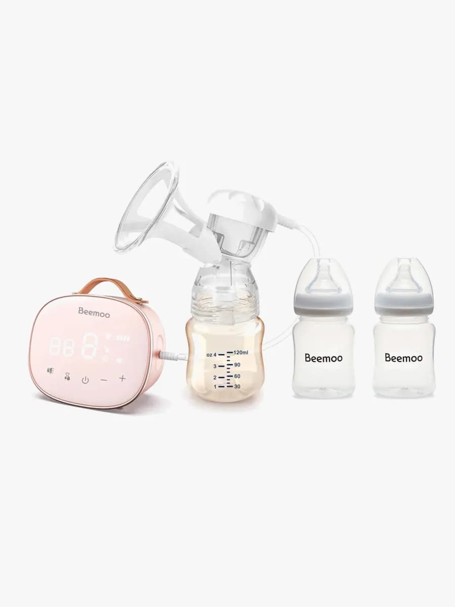 Beemoo CARE Singel Elektrisk Bröstpump inkl. Bröstmjölksflaska 180 ml 2-pack