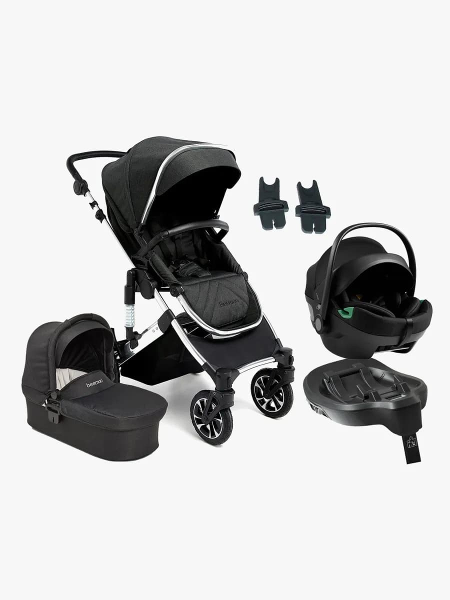 Beemoo Maxi 4 Duovagn inkl. Axkid GOKID Babyskydd &  Bas, Black/Silver