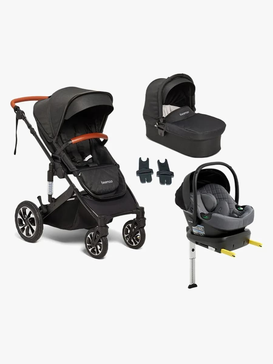 Beemoo Maxi 4 Duovagn Inkl. Beemoo Route Babyskydd &  Bas, Black/Mineral Gray