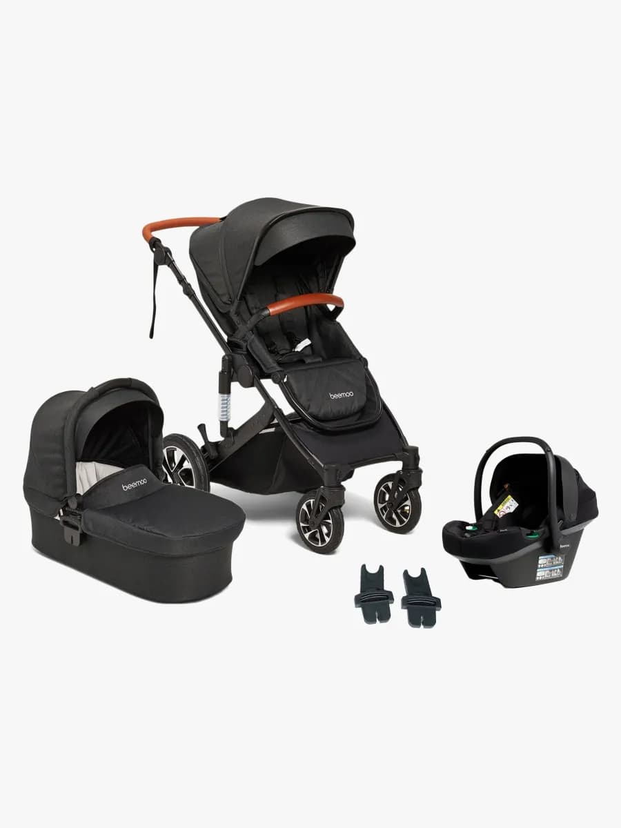 Beemoo Maxi 4 Duovagn Inkl. Beemoo Route i-Size Babyskydd, Black/Black Stone
