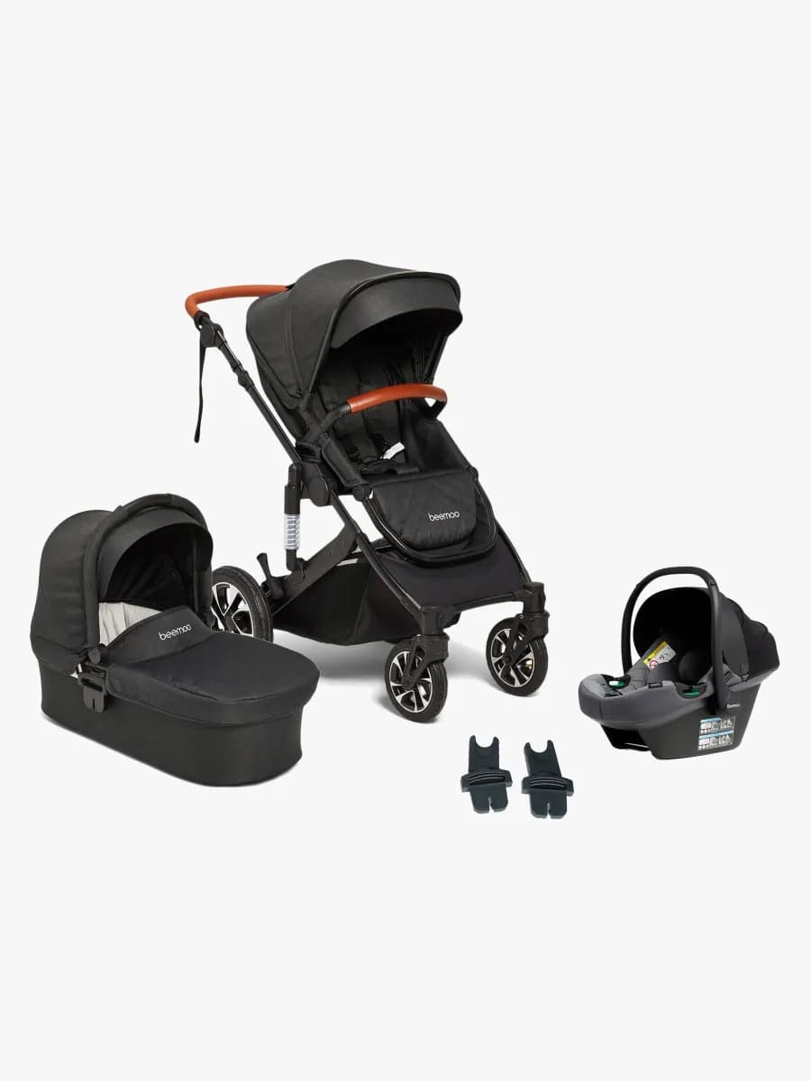 Beemoo Maxi 4 Duovagn Inkl. Beemoo Route i-Size Babyskydd, Black/Mineral Grey