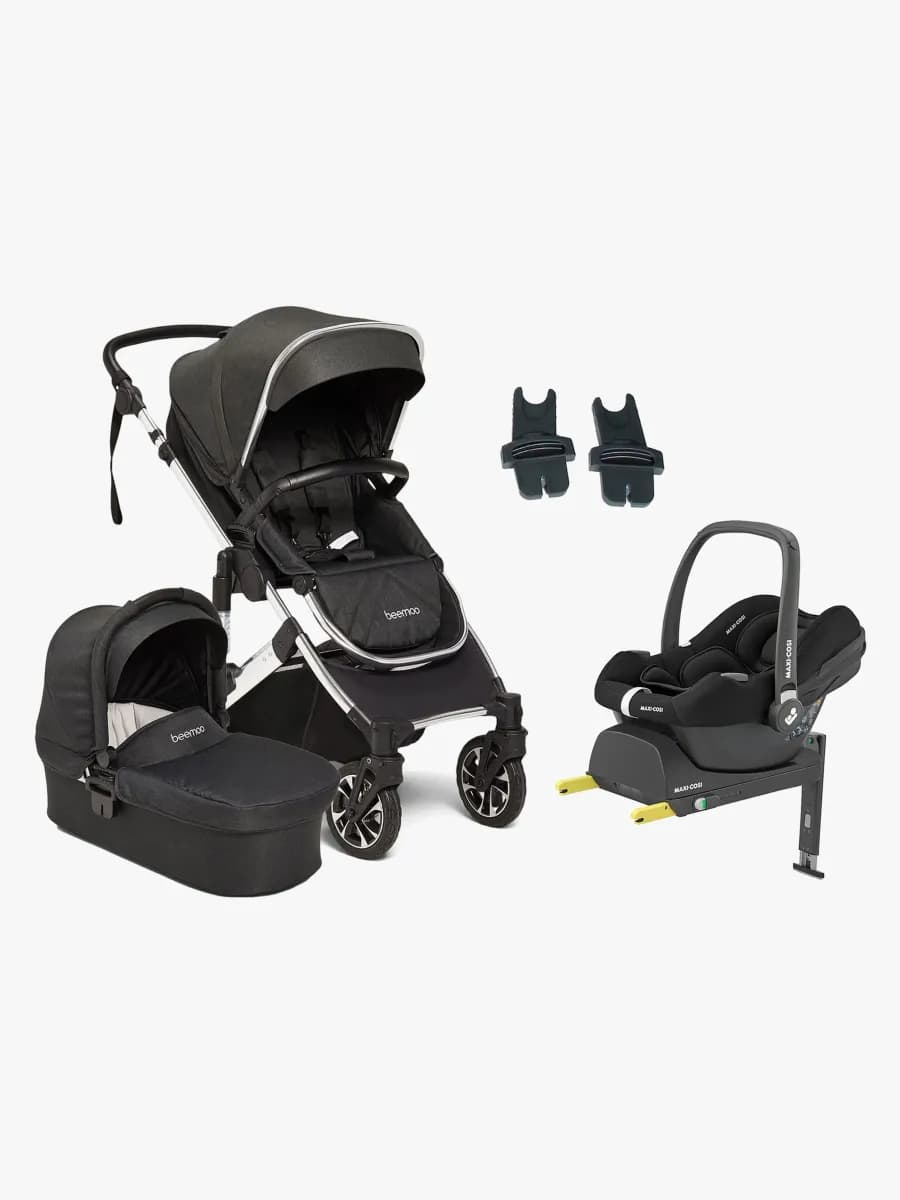 Beemoo Maxi 4 Duovagn, inkl. Maxi-Cosi CabrioFix i-Size &  Bas, Black/Silver