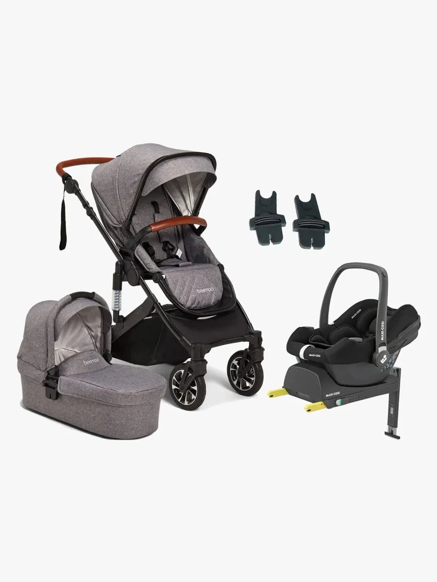 Beemoo Maxi 4 Duovagn, inkl. Maxi-Cosi CabrioFix i-Size &  Bas, Grey/Black