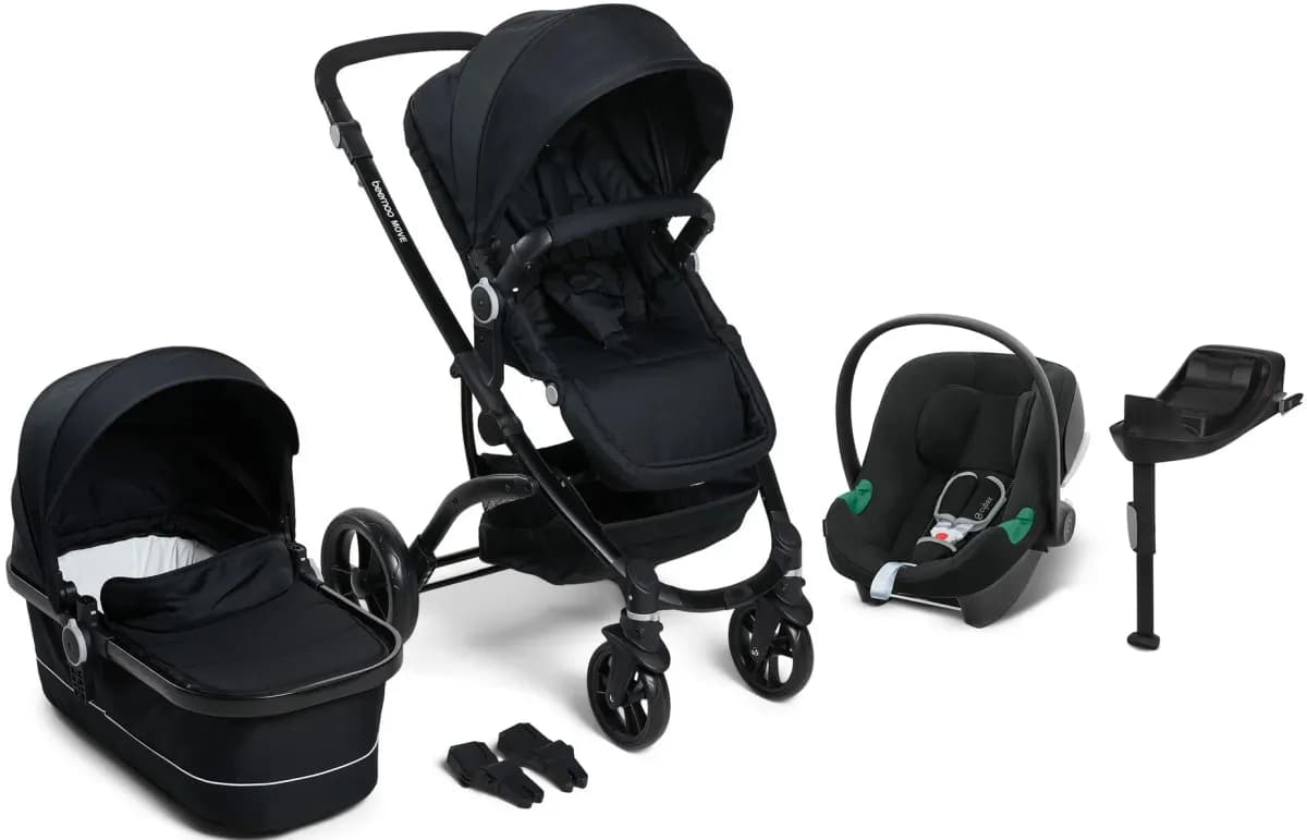Beemoo Move Duo Duovagn Inkl. Cybex Aton B2 Babyskydd &  Bas, Black/Volcano Black