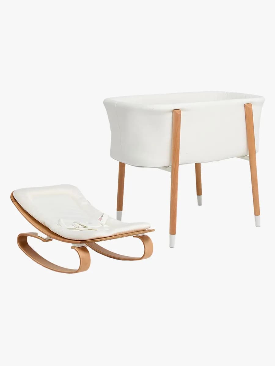 Beemoo Nordic Spjälsäng &  Babysitter, White/Wood