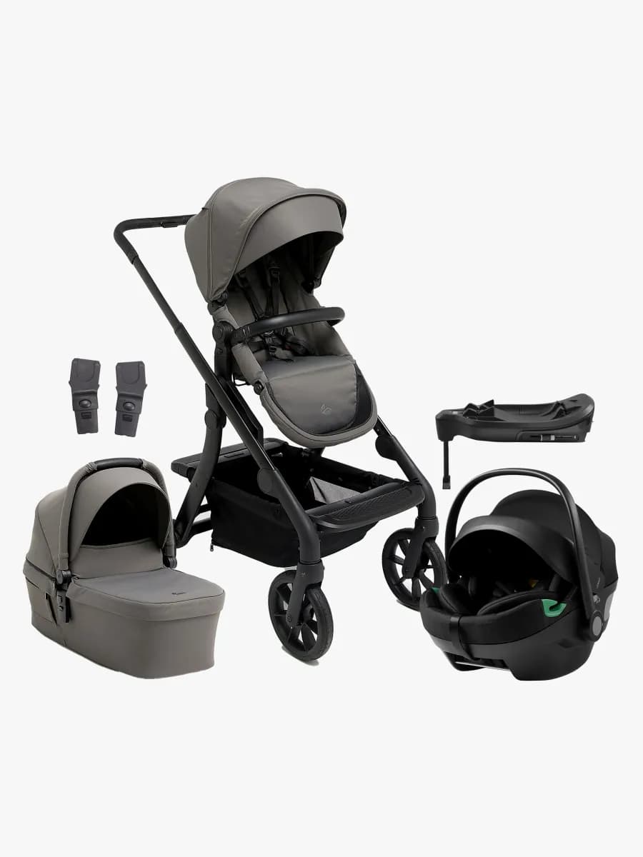 Beemoo Pro Max Duovagn &  Axkid GOKID babyskydd inkl. Bas, Mocha Grey
