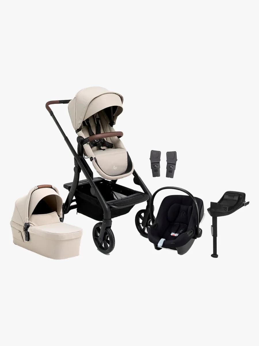 Beemoo Pro Max Duovagn &  Cybex Aton B2 i-Size Babyskydd inkl. Bas, Latte Beige