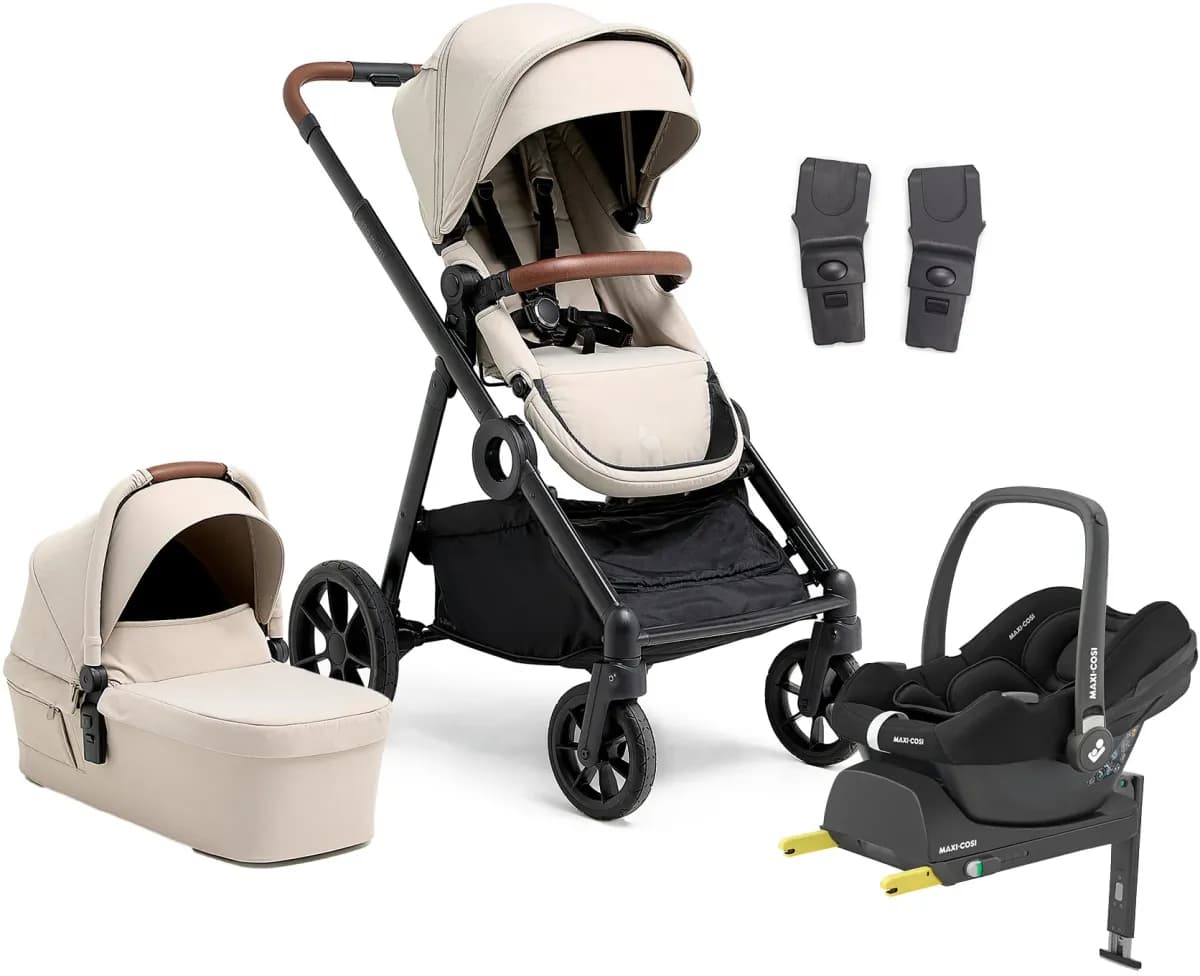 Beemoo Pro Multi 2 Duovagn Inkl. Maxi-Cosi CabrioFix Babyskydd &  Bas, Latte Beige