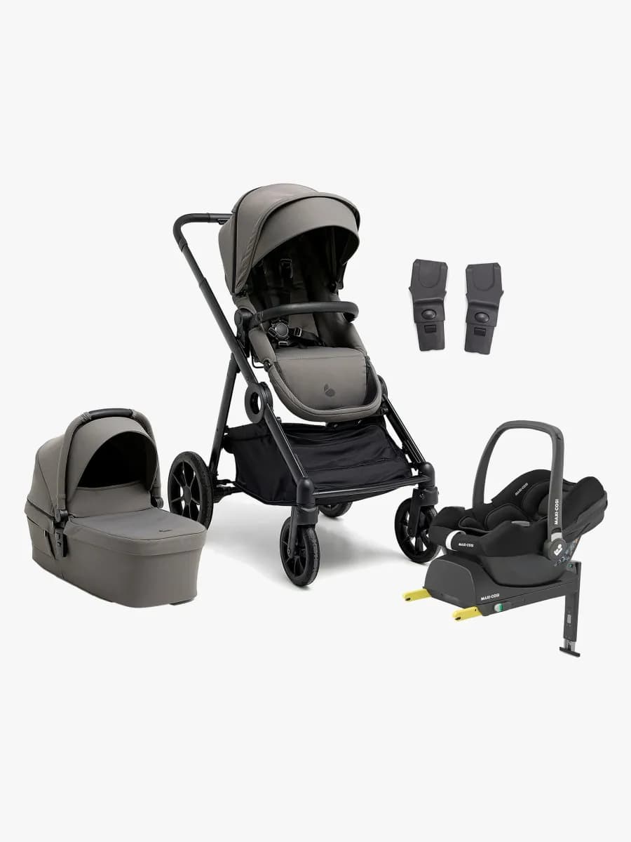 Beemoo Pro Multi 2 Duovagn Inkl. Maxi-Cosi CabrioFix Babyskydd &  Bas, Mocha Grey