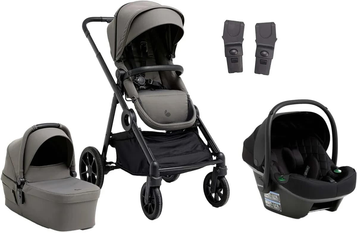 Beemoo Pro Multi 2 Duovagn Inkl. Route i-Size Babyskydd, Mocha Grey/Black Stone
