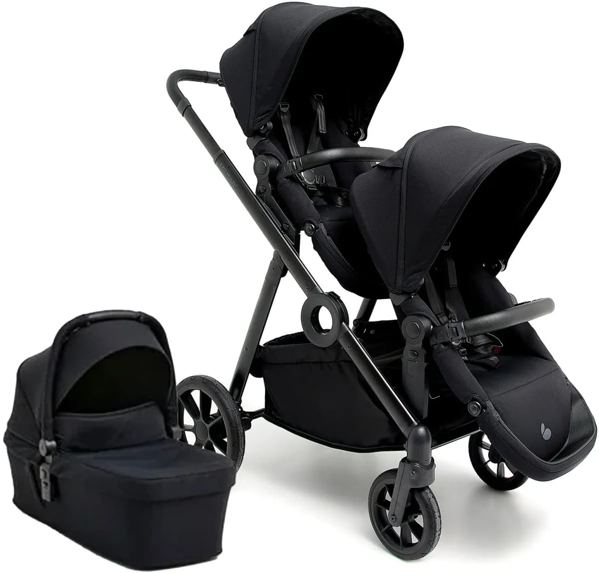 Beemoo Pro Multi 2 Syskonvagn Inkl. Liggdel, Coffee Black
