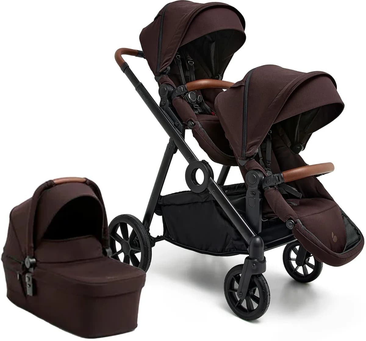 Beemoo Pro Multi 2 Syskonvagn Inkl. Liggdel, Espresso Brown