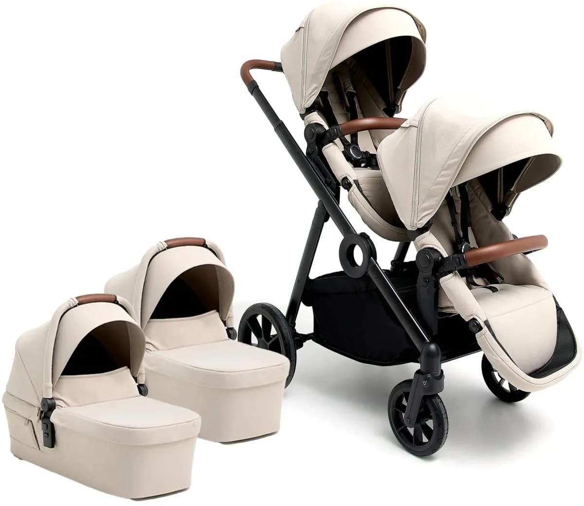 Beemoo Pro Multi 2 Tvillingvagn, Latte Beige