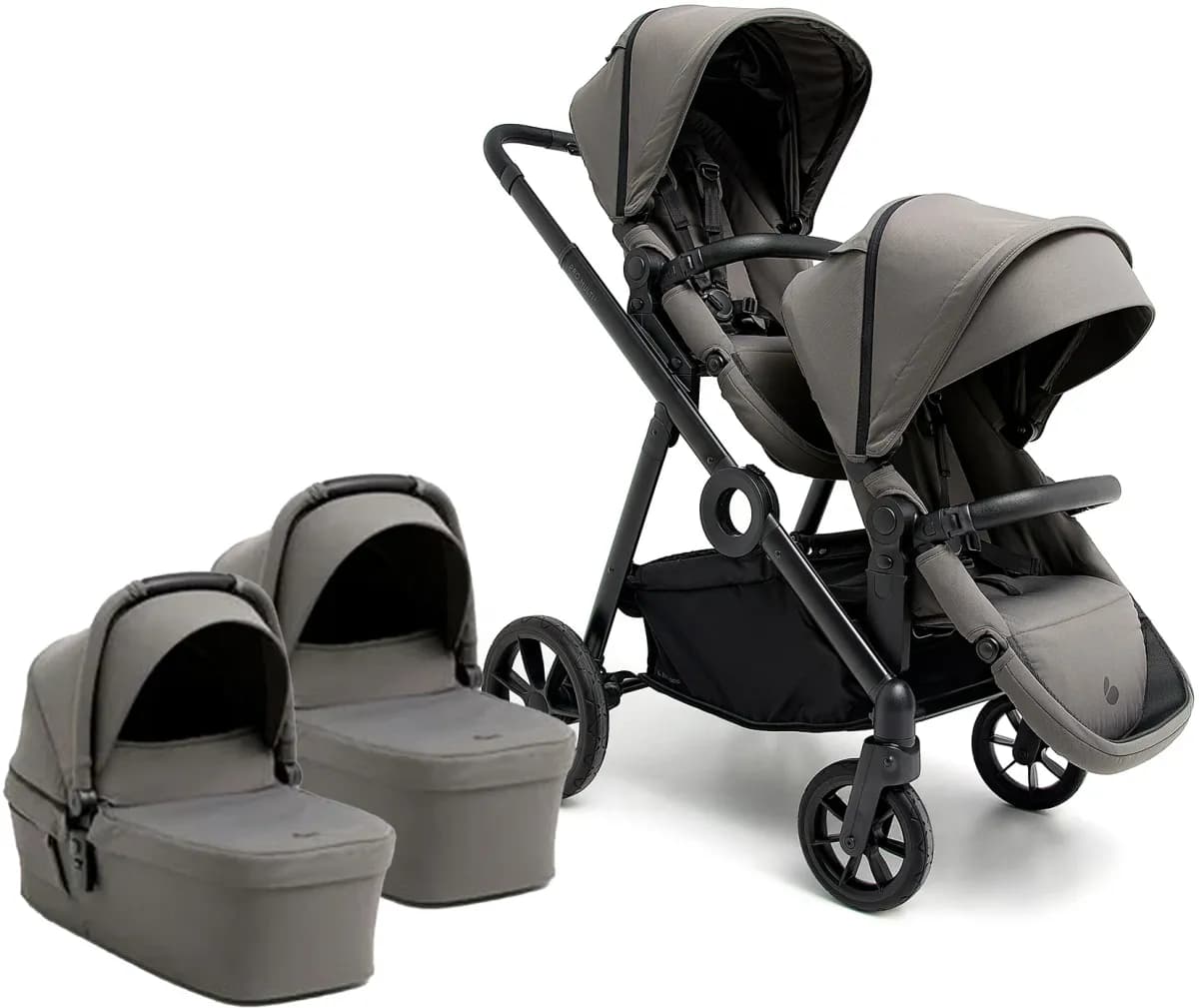 Beemoo Pro Multi 2 Tvillingvagn, Mocha Grey