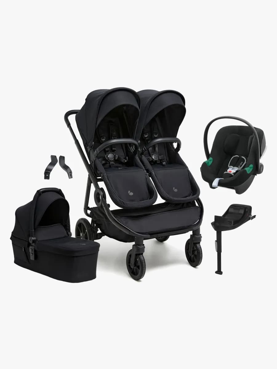 Beemoo Pro Twin 2 Syskonvagn inkl. Cybex Aton B2 &  Bas, Coffee Black