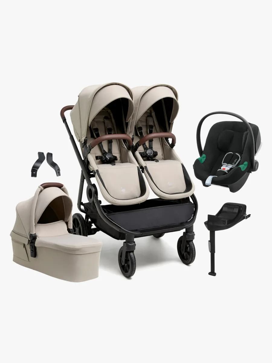 Beemoo Pro Twin 2 Syskonvagn inkl. Cybex Aton B2 &  Bas, Latte Beige