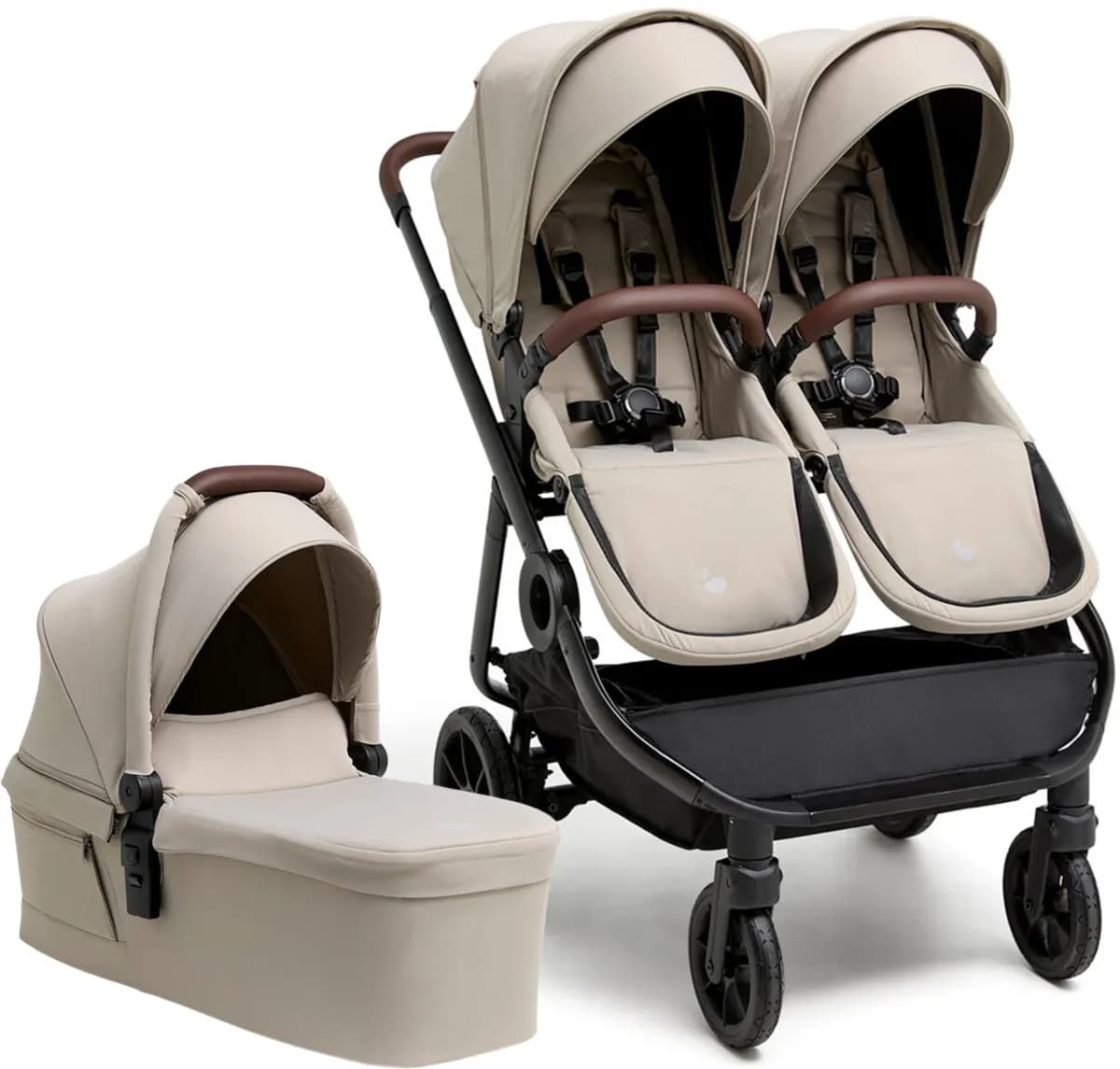 Beemoo Pro Twin 2 Syskonvagn inkl. Liggdel, Latte Beige