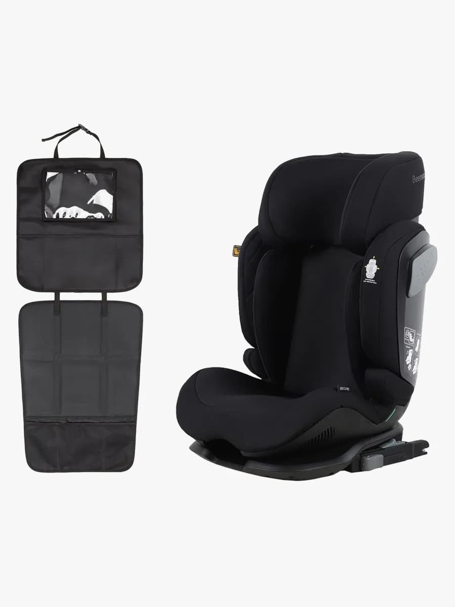 Beemoo Recline i-Size Bältesstol inkl. 3-in-1 Sparkskydd, Black Stone
