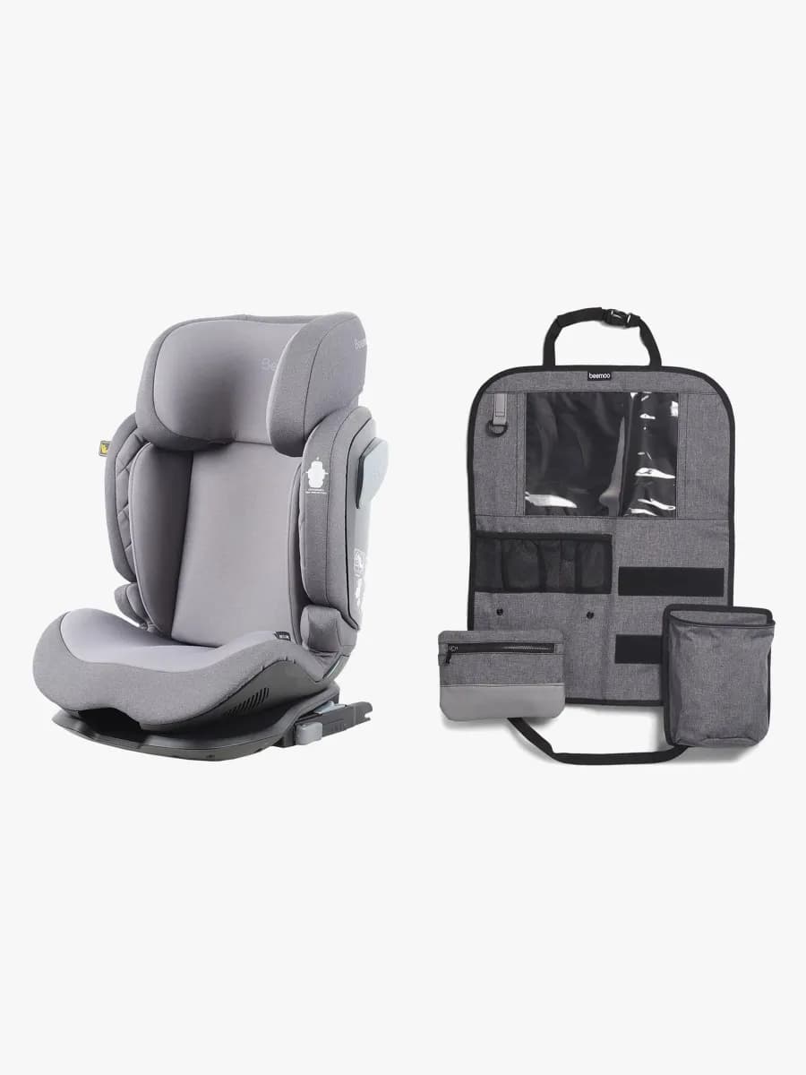 Beemoo Recline i-Size Bältesstol inkl. Deluxe Sparkskydd, Mineral Grey