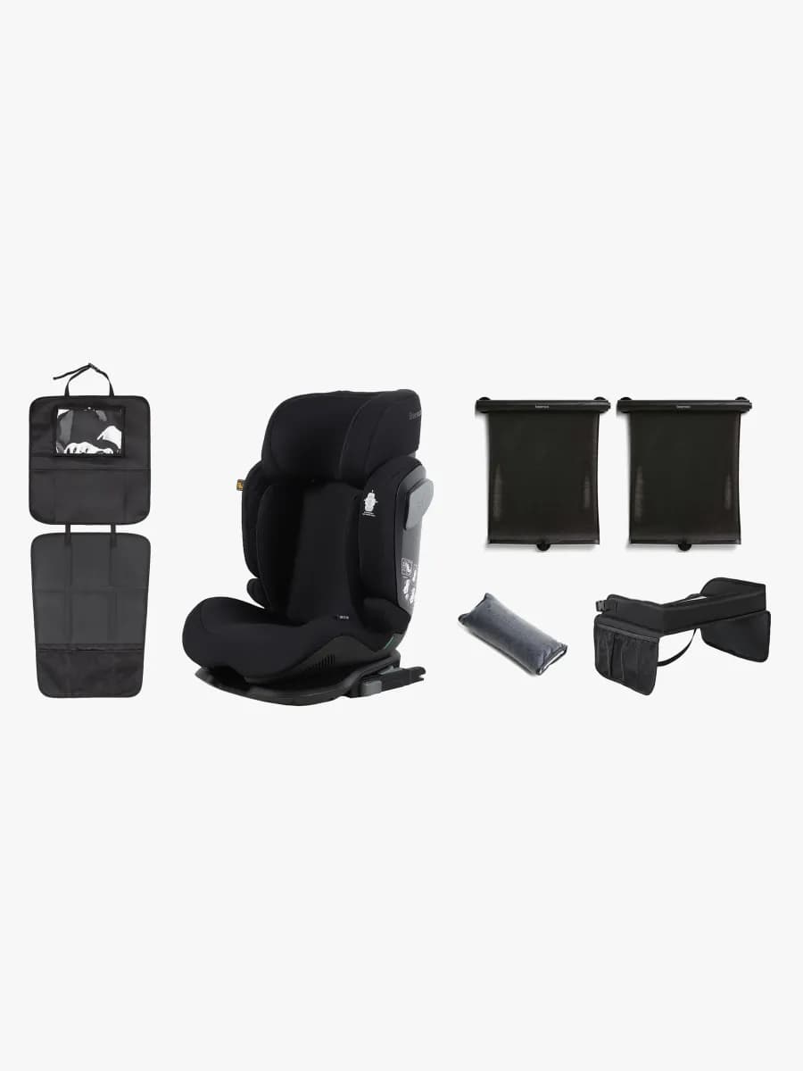 Beemoo Recline i-Size Bältesstol inkl. Tillbehör, Black Stone