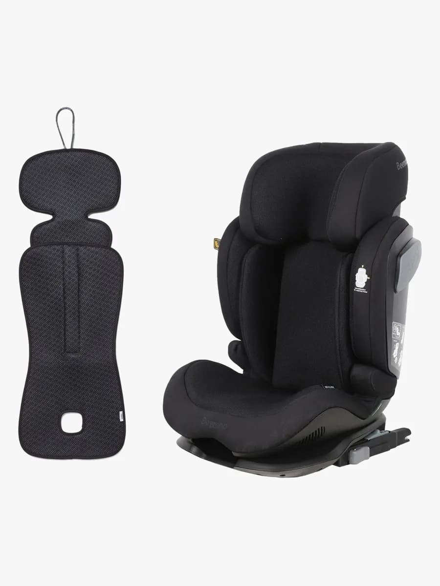 Beemoo Recline i-Size Bältesstol inkl. Ventilerande Dyna, Black Mesh/Antracit