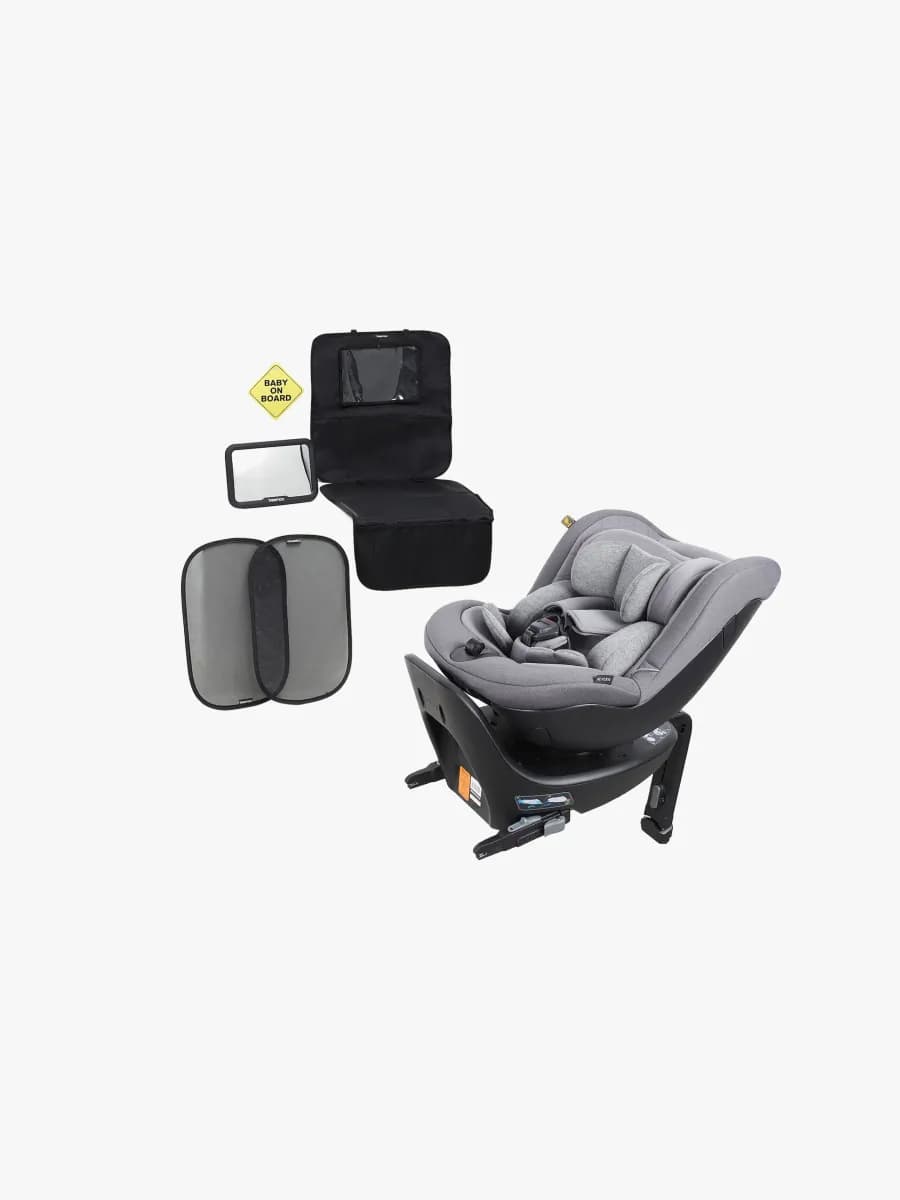 Beemoo Reverse i-Size Bakåtvänd Bilbarnstol Inkl. Tillbehörspaket, Mineral Grey