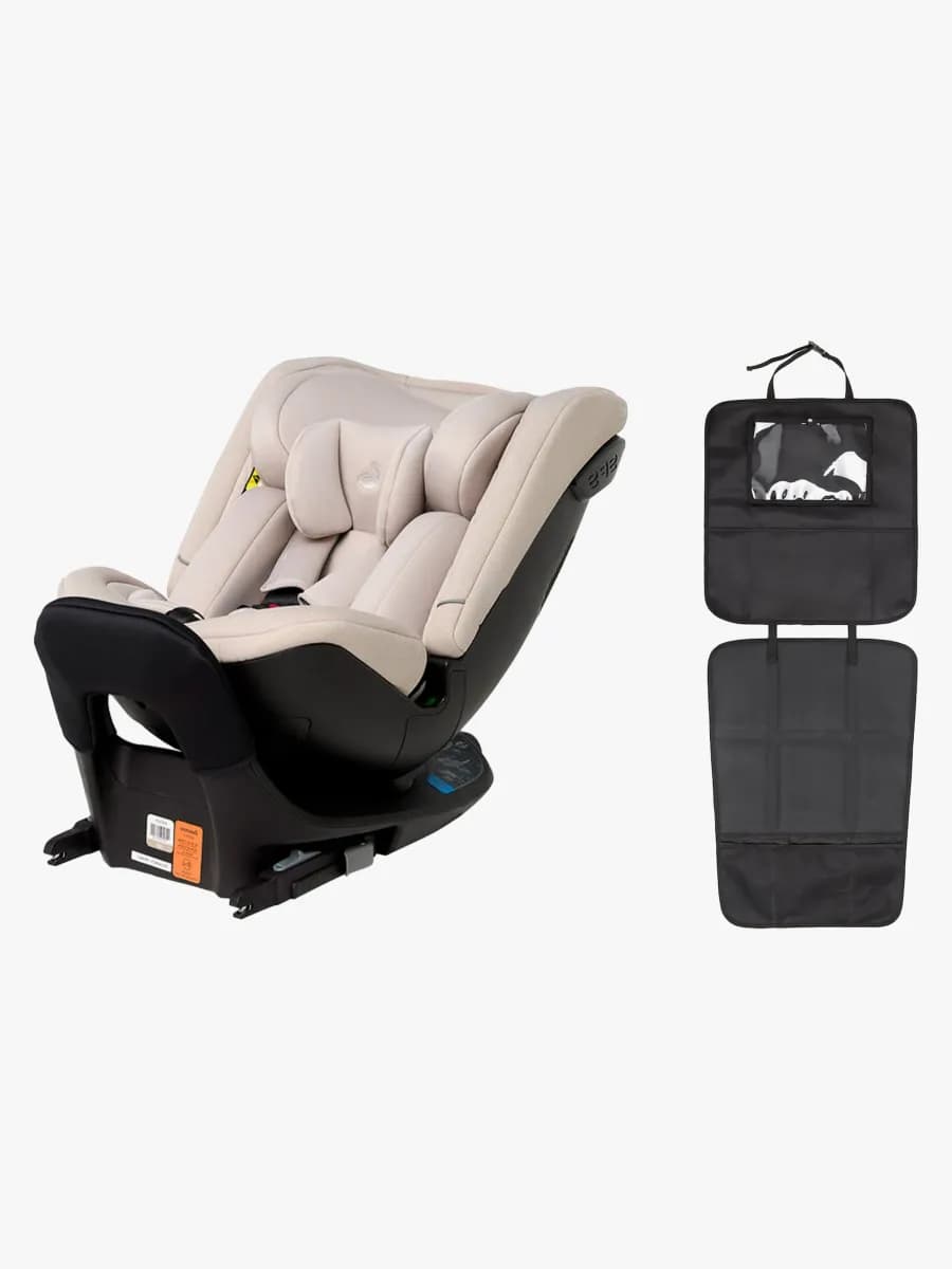 Beemoo Rotate i-Size Bilbarnstol inkl. 3-in-1 Sparkskydd, Oat/Black