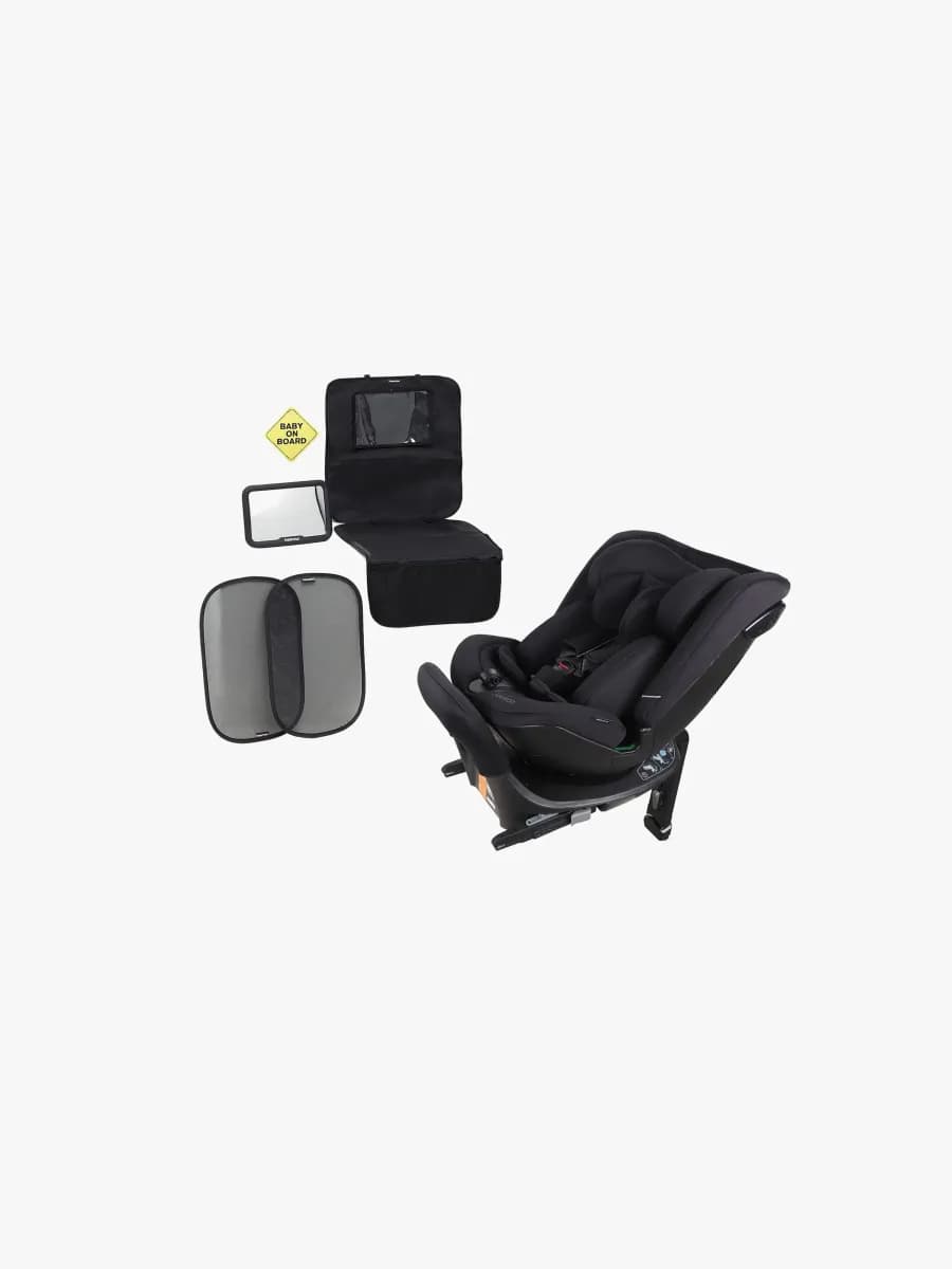Beemoo Rotate i-Size Bilbarnstol Inkl. Tillbehörspaket, Black Mesh