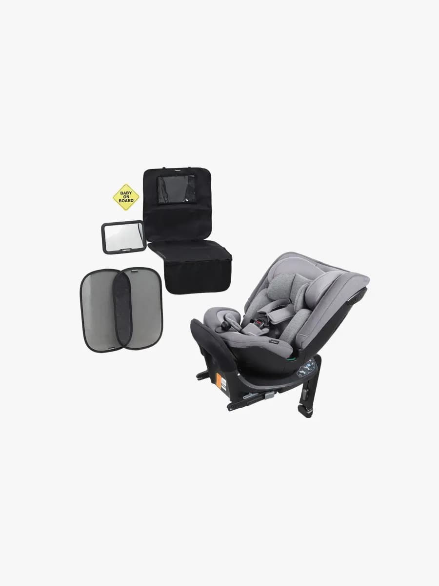 Beemoo Rotate i-Size Bilbarnstol Inkl. Tillbehörspaket, Mineral Grey