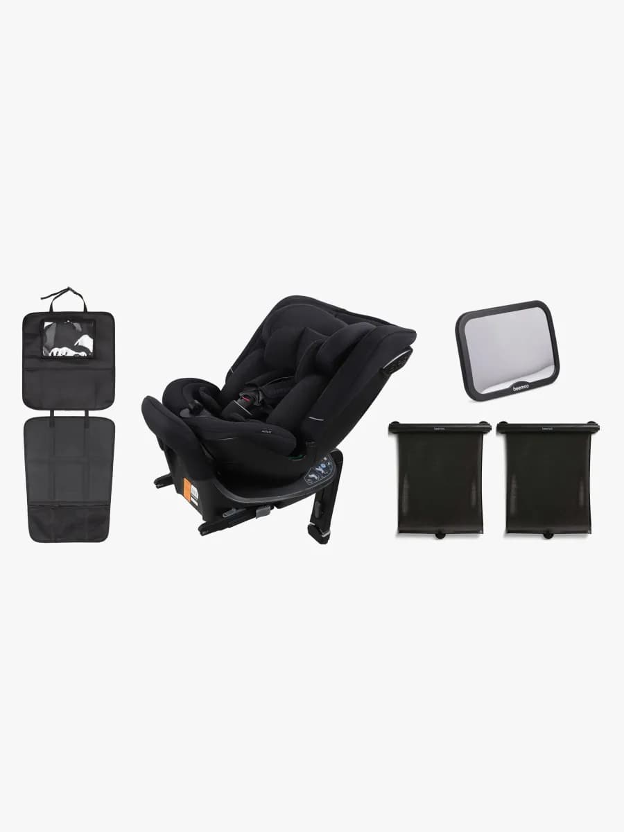 Beemoo Rotate i-Size Vändbar Bilbarnstol inkl. Tillbehör, Black Stone