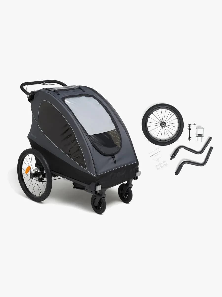Beemoo Sporty Trail Cykelvagn Inkl. Joggingkit, Asphalt