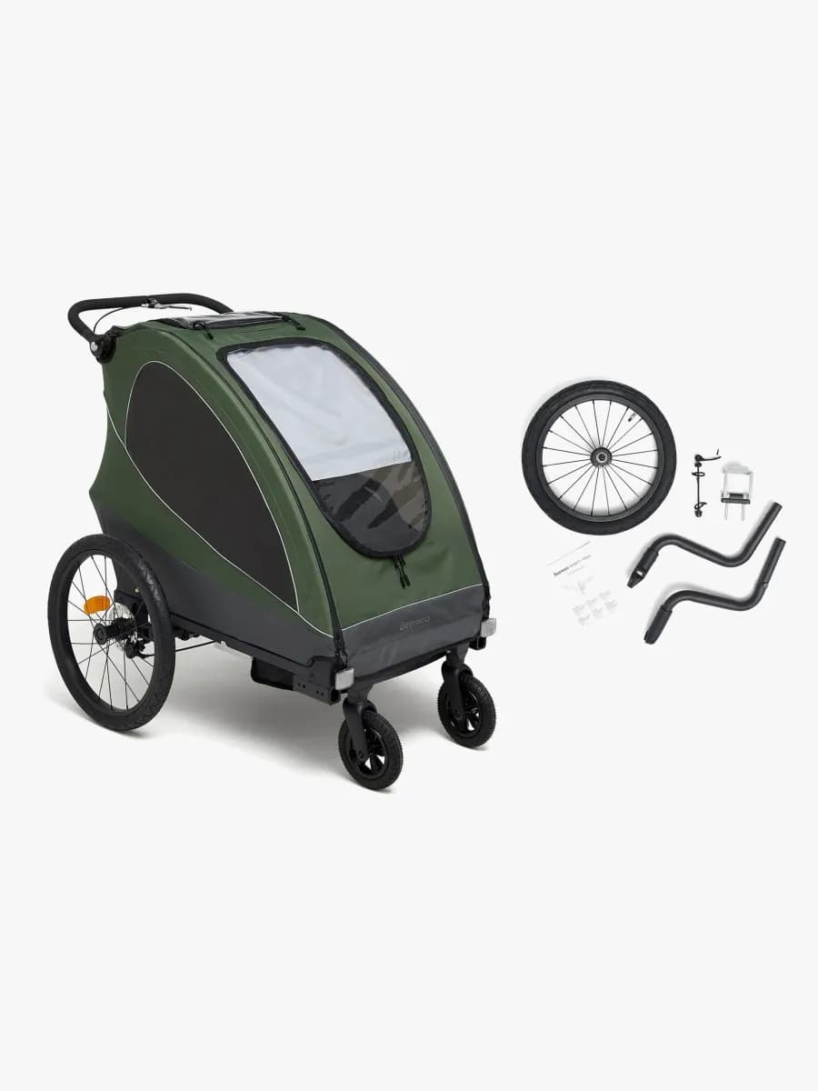 Beemoo Sporty Trail Cykelvagn Inkl. Joggingkit, Green