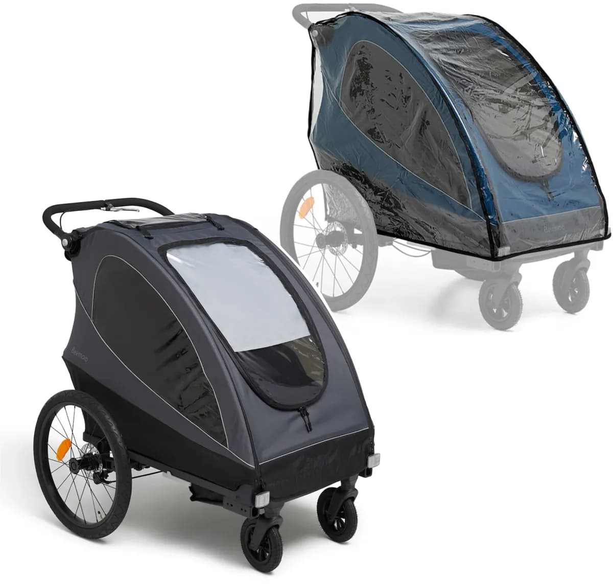 Beemoo Sporty Trail Cykelvagn Inkl. Regnskydd, Asphalt