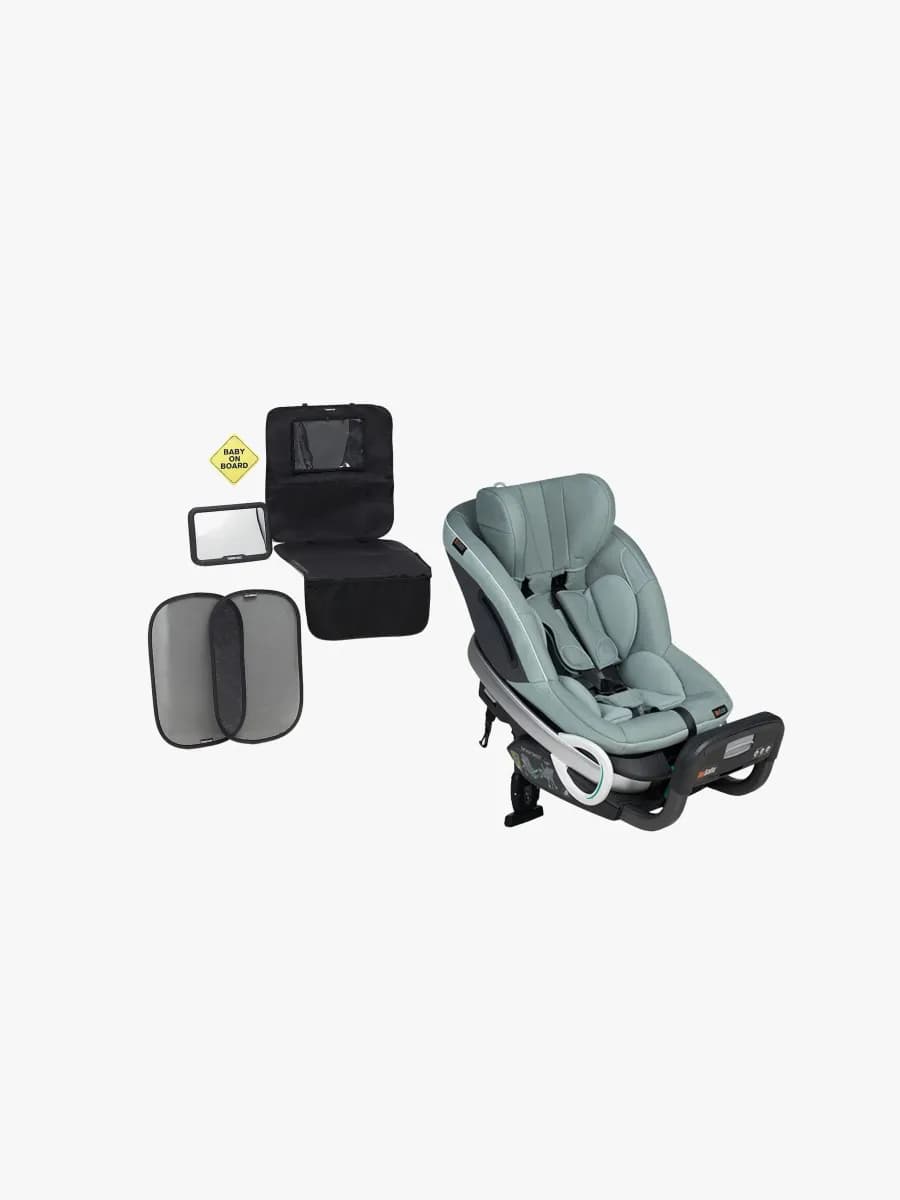 BeSafe Stretch Bilbarnstol inkl. Beemoo 3-in-1 Sparkskydd, Sea Green Mélange