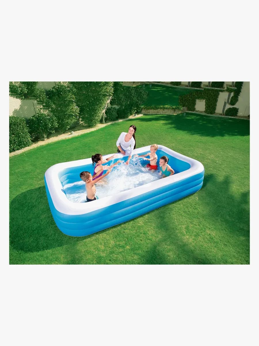 Bestway Familjepool Deluxe Rektangulär 305x183 cm, Blå