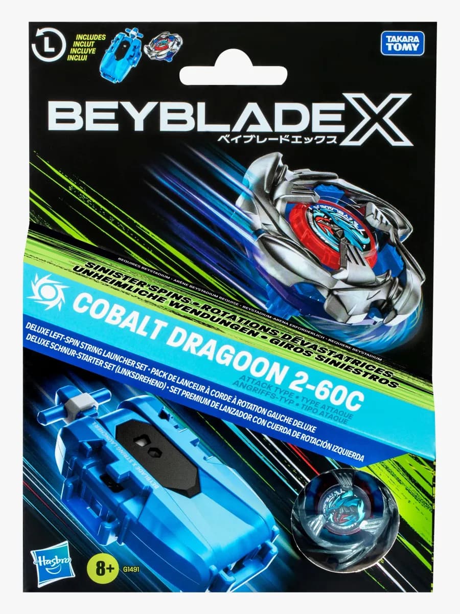 Beyblade X Cobalt Dragoon 2-60C Launcher Set
