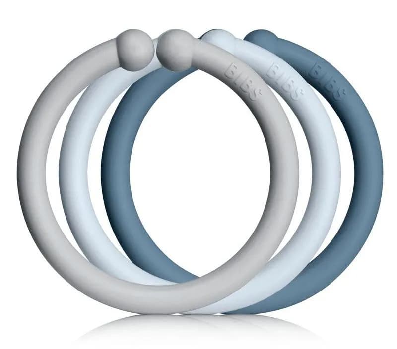BIBS barnvagnsringar 12-pack, baby blue/cloud/petrol