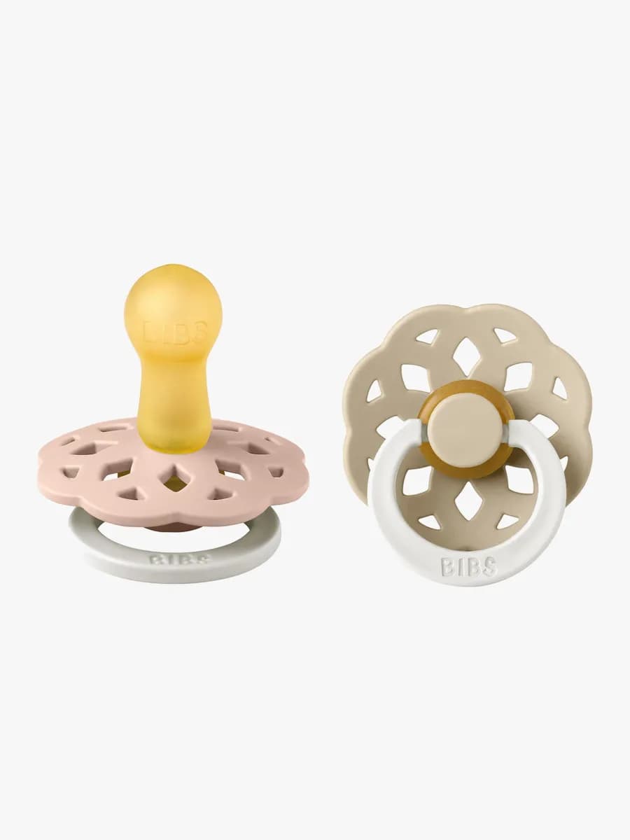 BIBS Boheme Napp 2-pack Latex Stl 2 Rund, Blush Glow/Vanilla Glow