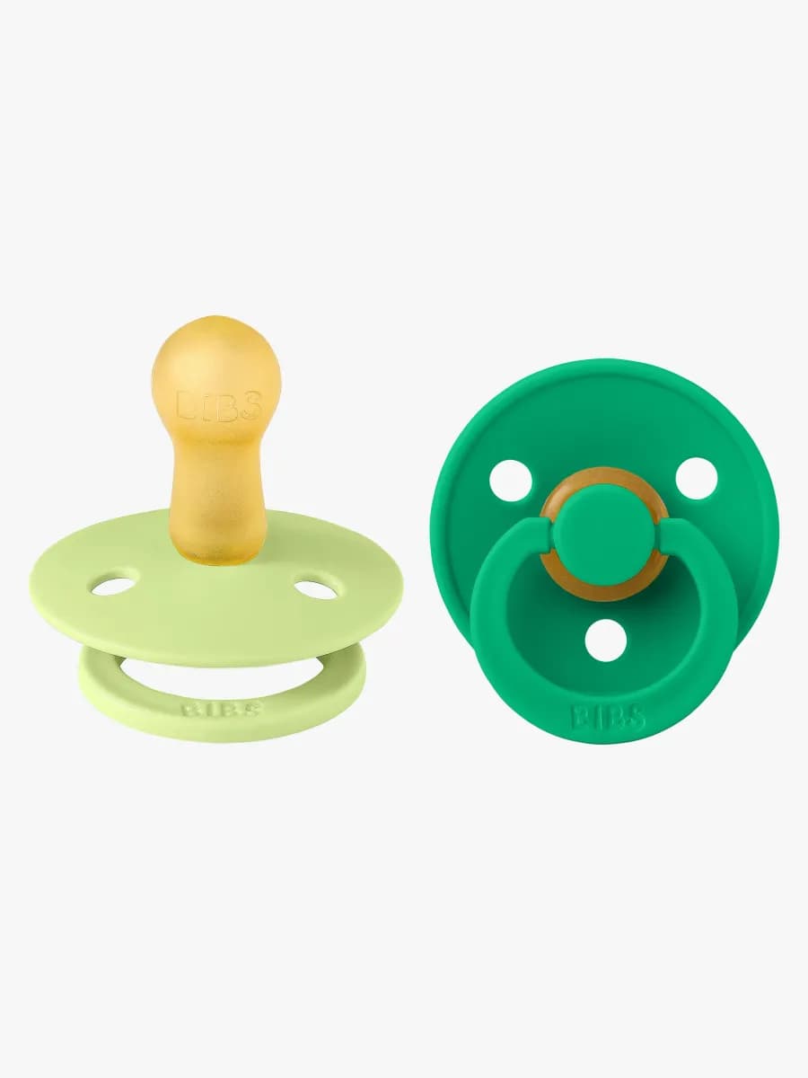 BIBS Colour Napp 2-Pack Latex Stl 2 Rund, Matcha/Cactus
