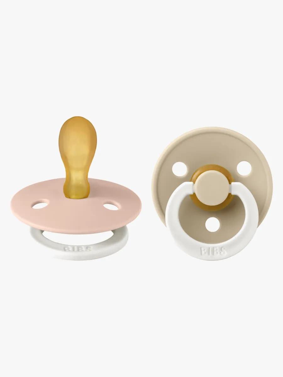 BIBS Colour Napp 2-pack Latex Stl 2 Symmetrisk, Blush Glow/Vanilla Glow