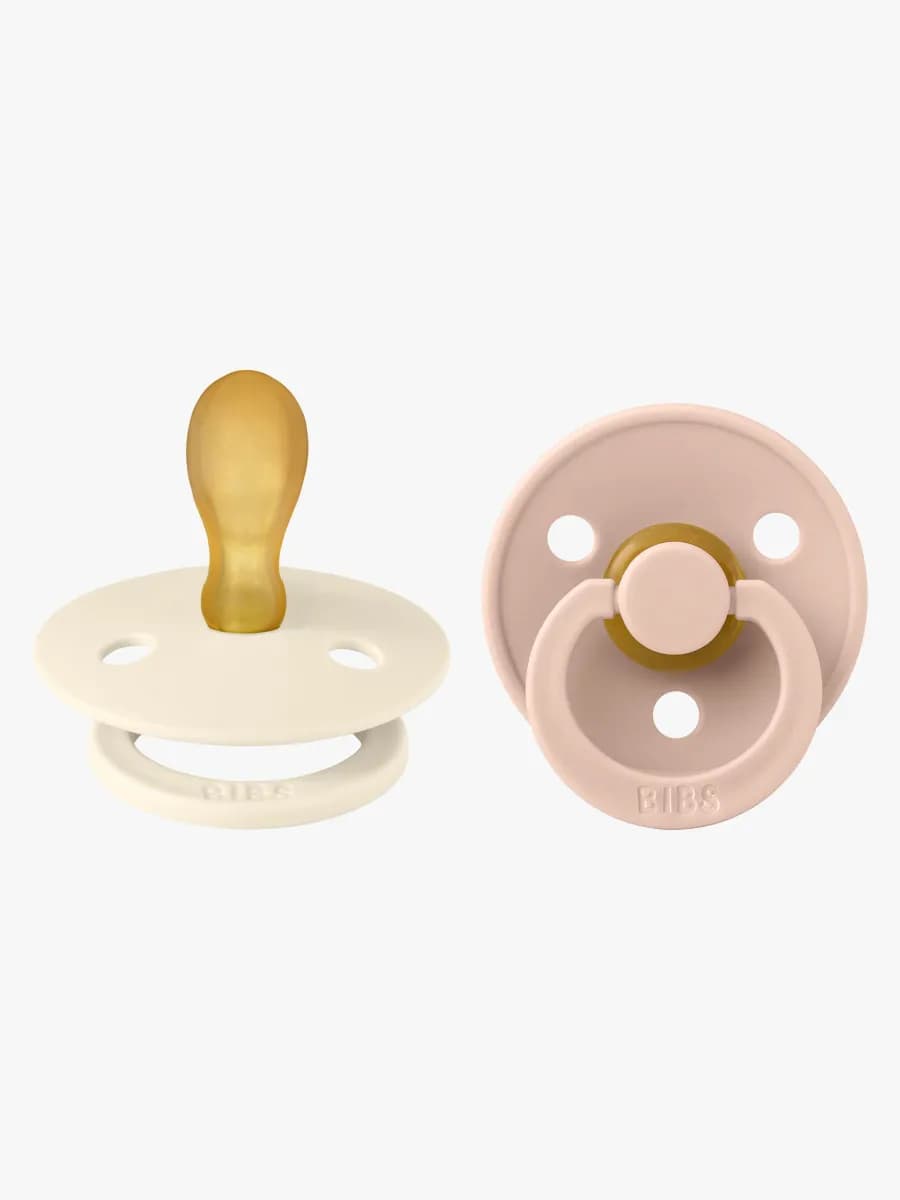BIBS Colour Napp 2-pack Latex Stl 2 Symmetrisk, Ivory/Blush