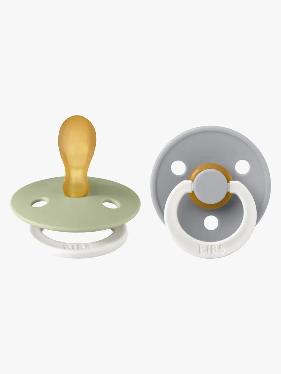 BIBS Colour Napp 2-pack Latex Stl 2 Symmetrisk, Sage Glow/Cloud Glow