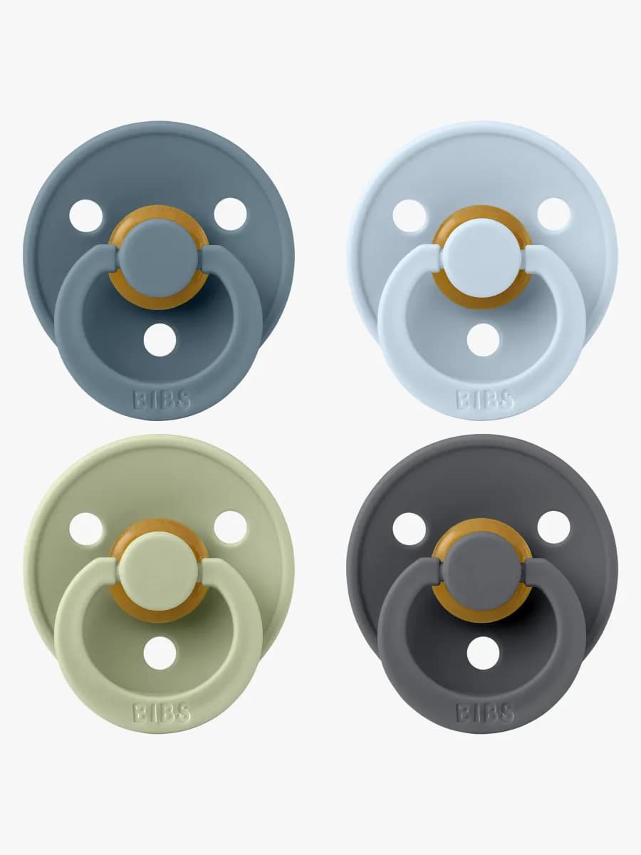 BIBS Colour Napp 4-Pack Latex Stl 1, Petrol/Sage/Baby Blue/Iron