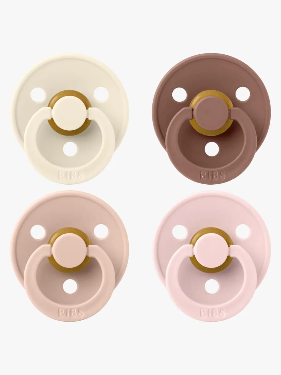 BIBS Colour Napp 4-Pack Latex Stl 2, Ivory/Blush/Woodchuck/Blossom