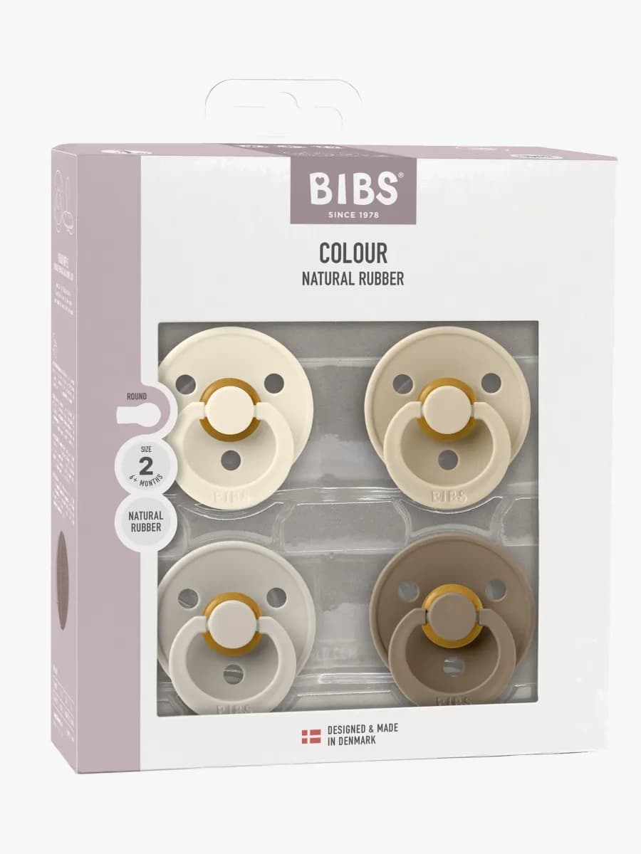BIBS Colour Napp 4-Pack Latex Stl 2, Ivory/Sand/Vanilla/Dark Oak