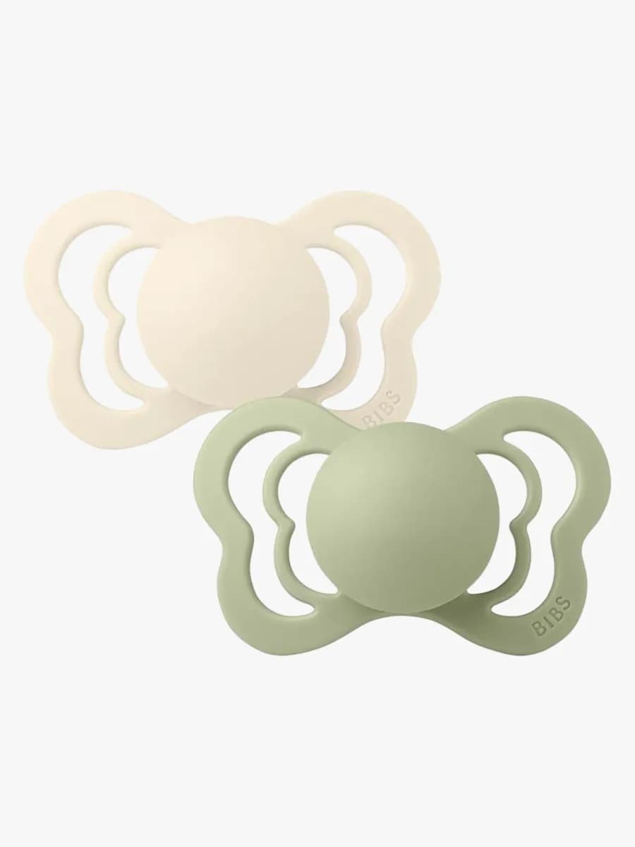 BIBS Couture Napp 2-pack Latex Stl 1 Anatomisk, Ivory/Sage