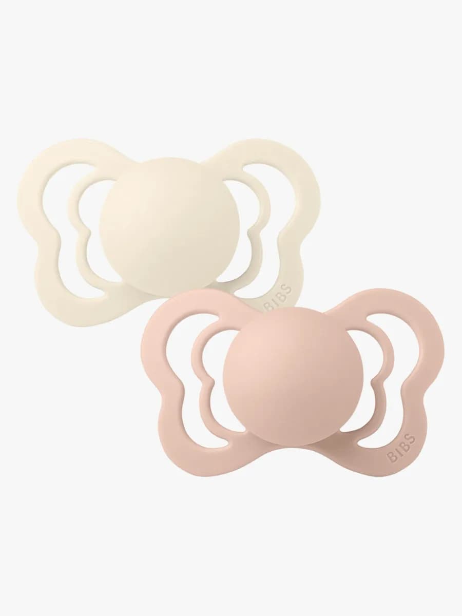 BIBS Couture Napp 2-pack Latex Stl 2 Anatomisk, Ivory/Blush