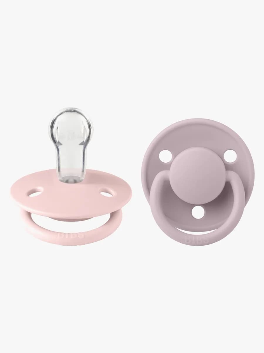 BIBS De Lux Napp 2-pack Silikon One Size Rund, Blossom/Dusky Lilac