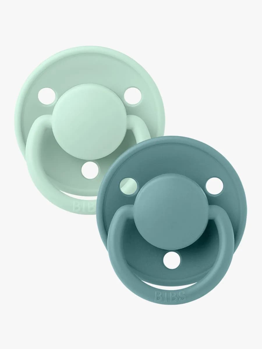 BIBS De Lux Napp 2-pack Silikon One Size Rund, Nordic Mint/Island Sea